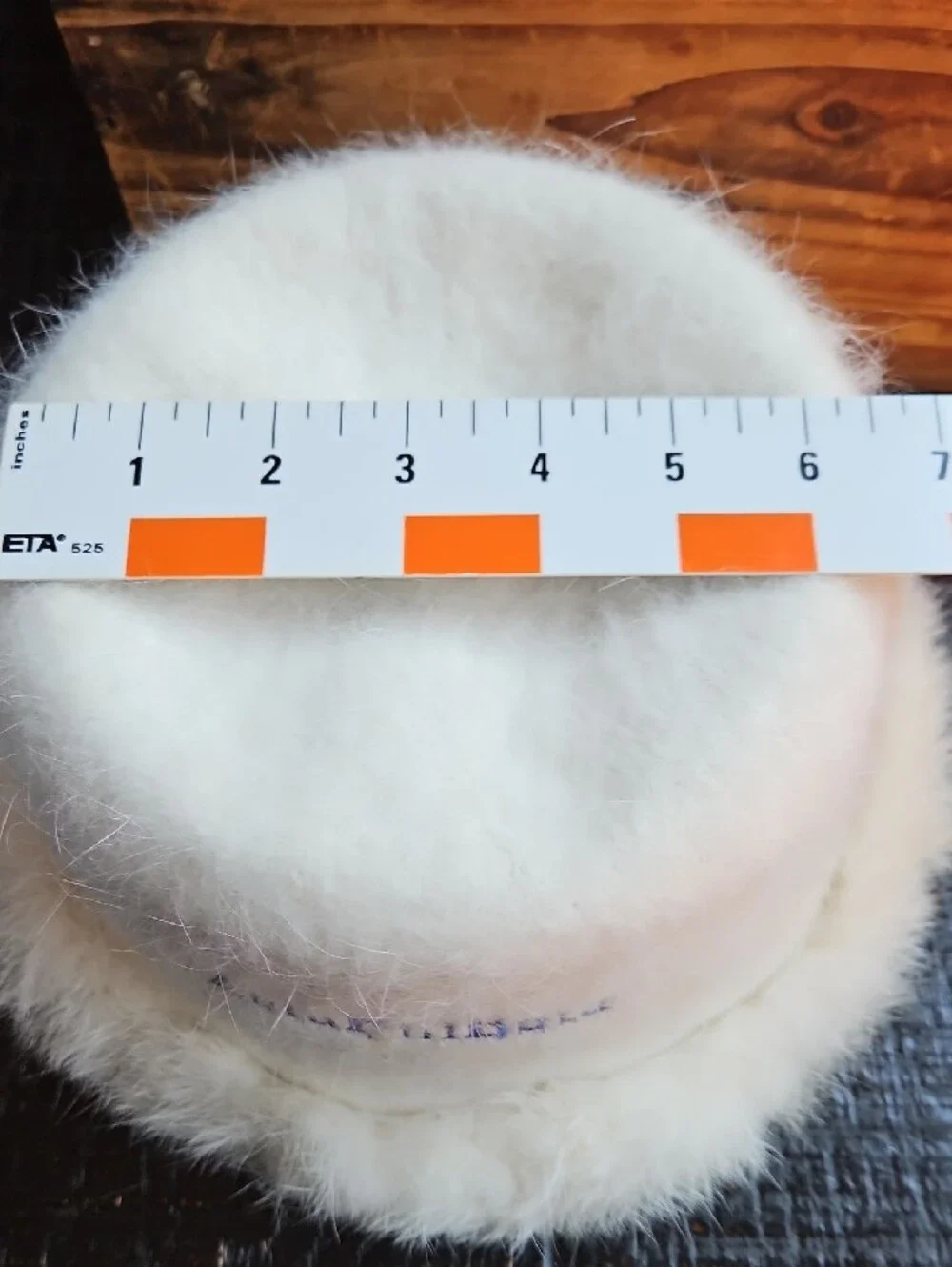 New Ivory White Cream Angora Wool Fur Bucket Hat with ZetaPhiBeta Embroidery